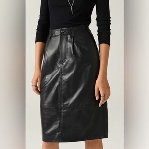EUC BA&SH- Urban Black Leather Skirt. Size US 4